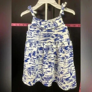 Carter's Baby Girl 2 piece summer dress, spaghetti tie straps, pattern, 6 months
